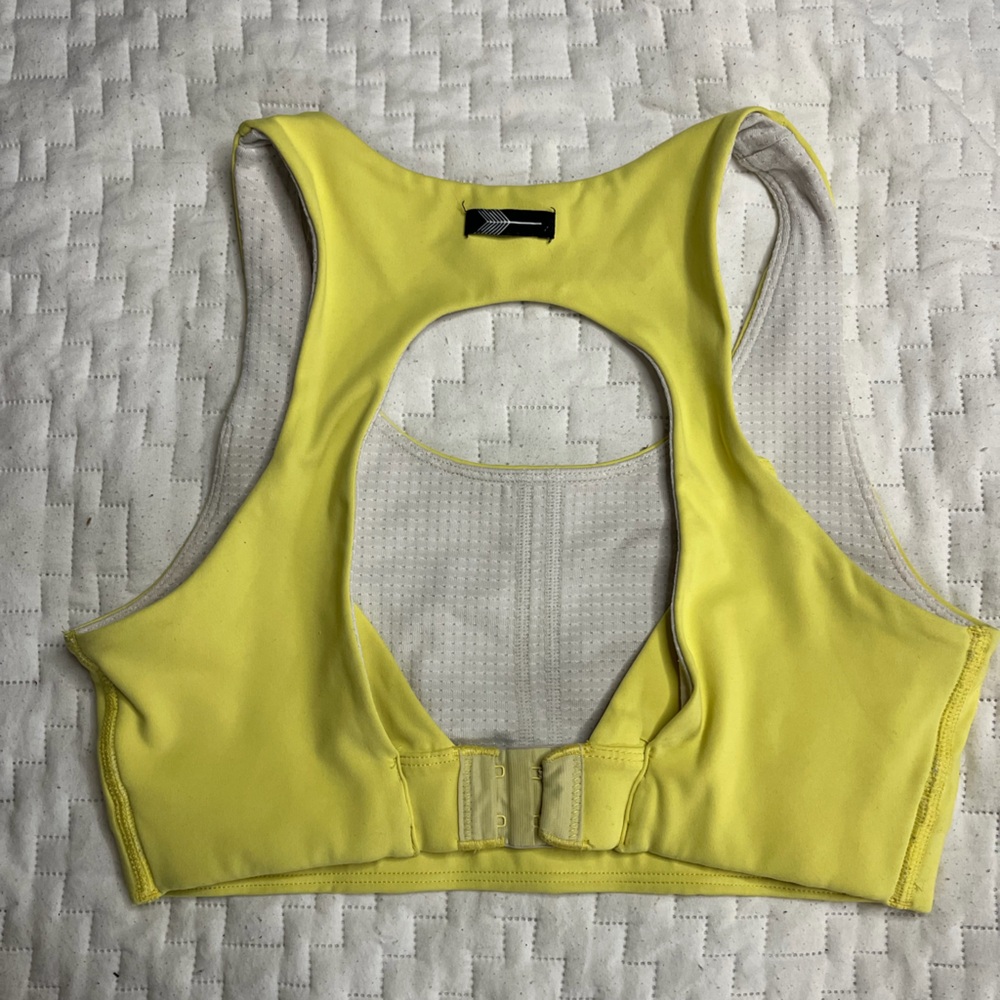 Oiselle Squared Up Yellow Sports Bra